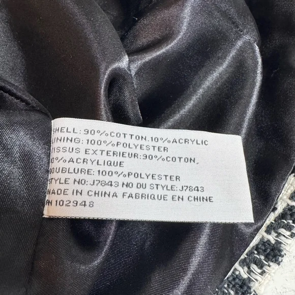 NWT Women's Tulle Blazer Jacket Size M Black White Houndstooth Anthropologie - Picture 5 of 9